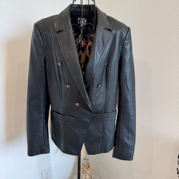 Amaryllis Jackets & Blazers - Amaryllis x Ashlee Nichols Black Faux Leather Blazer Jacket Medium